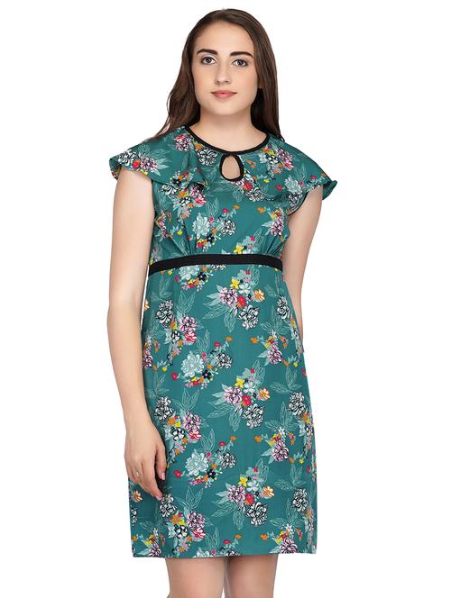 key hole neck floral sheath dress - 16690753 - Standard Image - 0
