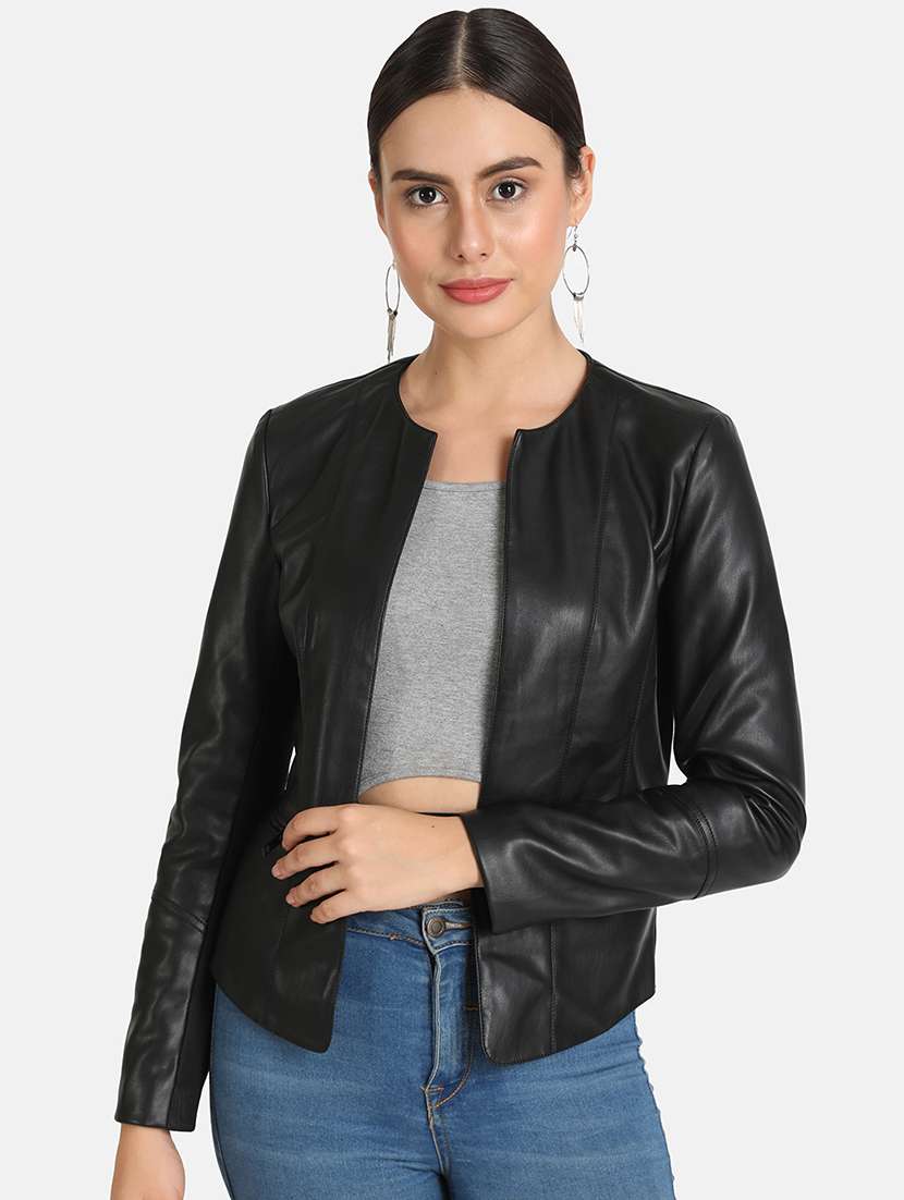 long sleeved leather jacket