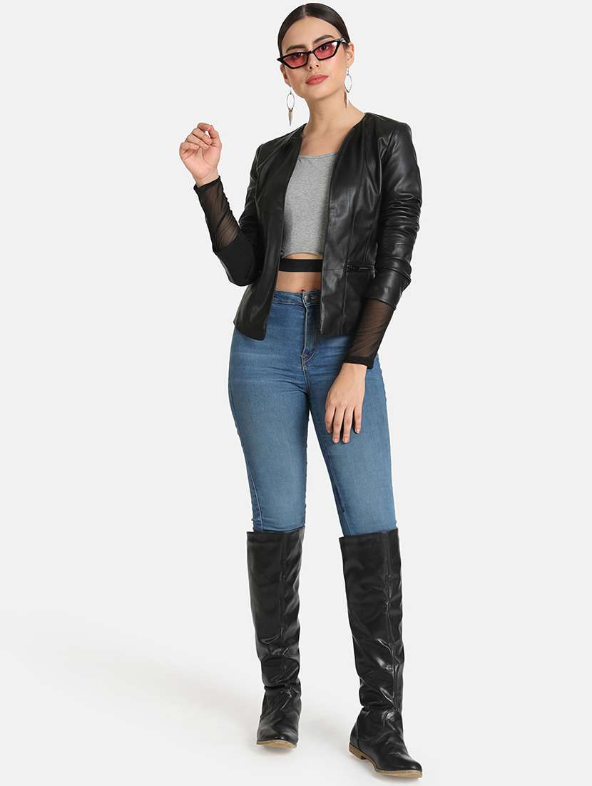 long sleeved leather jacket - 16694948 -  Standard Image - 3