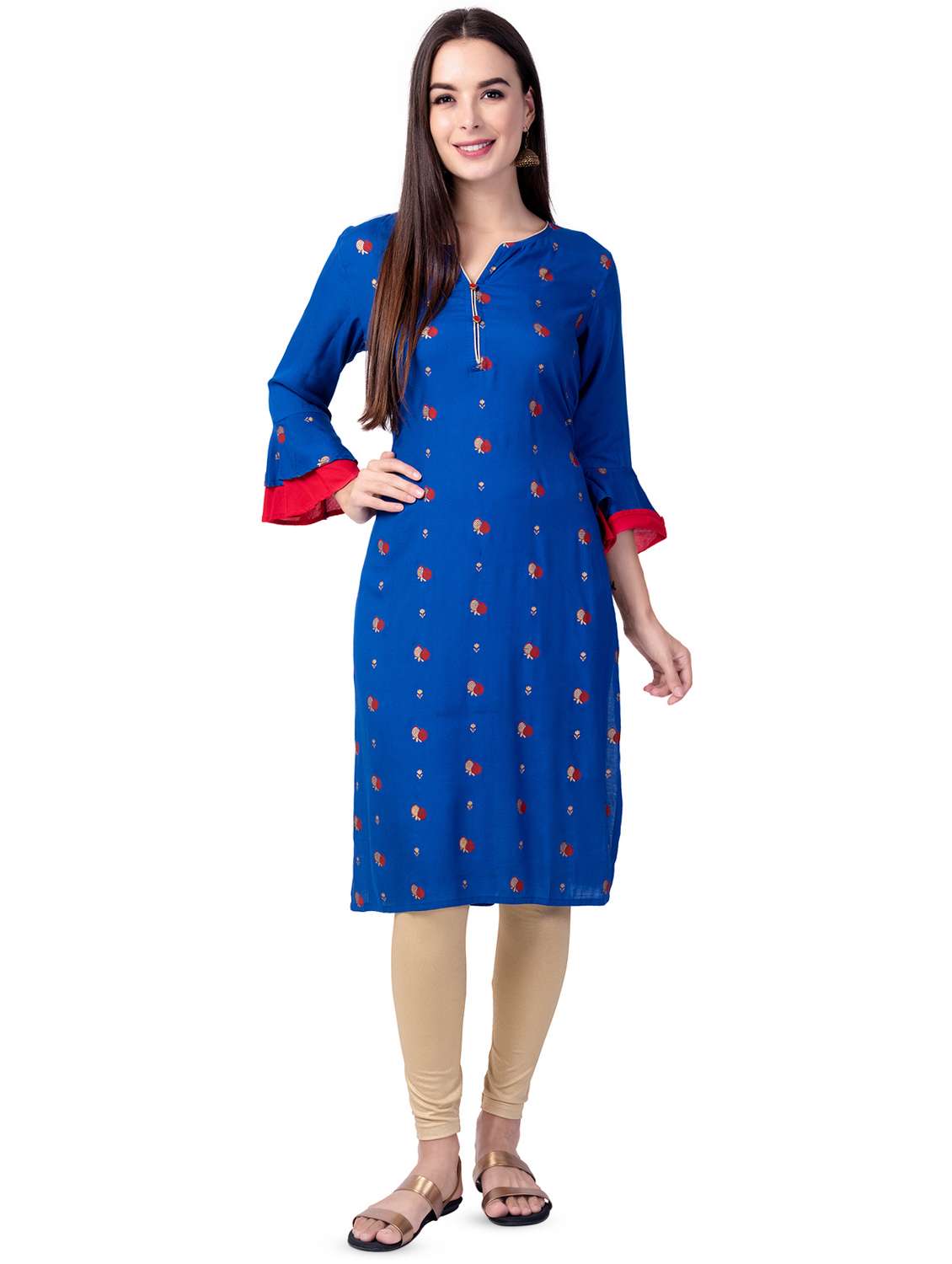 printed straight kurta - 16695479 - Zoom Image - 0