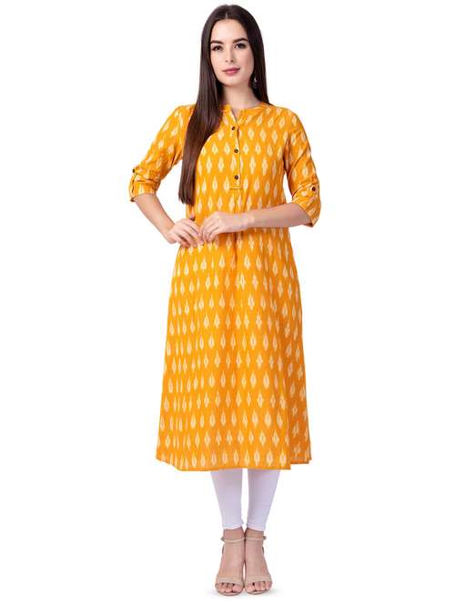 ikat print a-line kurta - 16695480 - Standard Image - 0