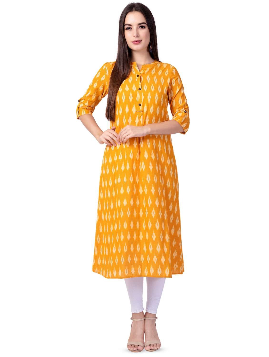 ikat print a-line kurta - 16695480 - Zoom Image - 0