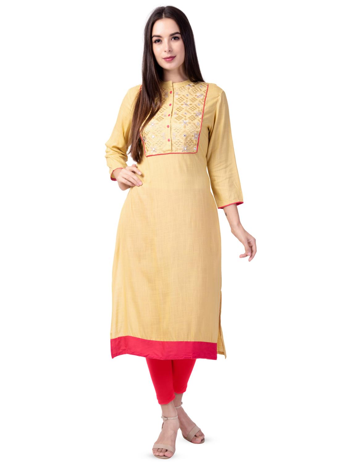 tonal embroidered straight kurta