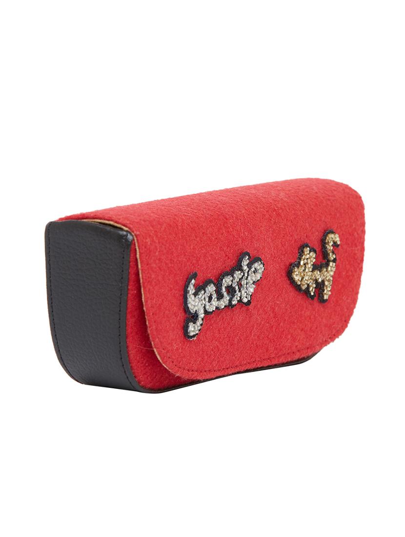 red cotton polyester blend box clutch - 16695497 - Standard Image - 3
