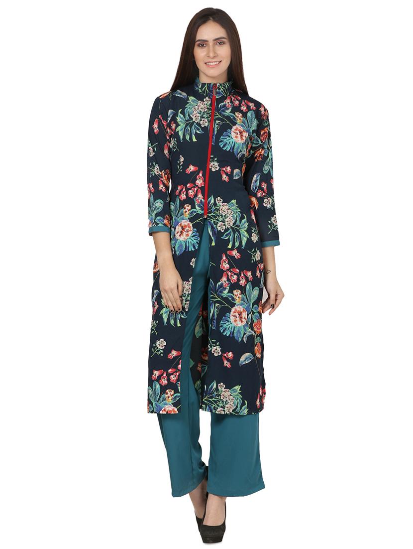 floral printed kurta palazzo set - 16695730 - Zoom Image - 0