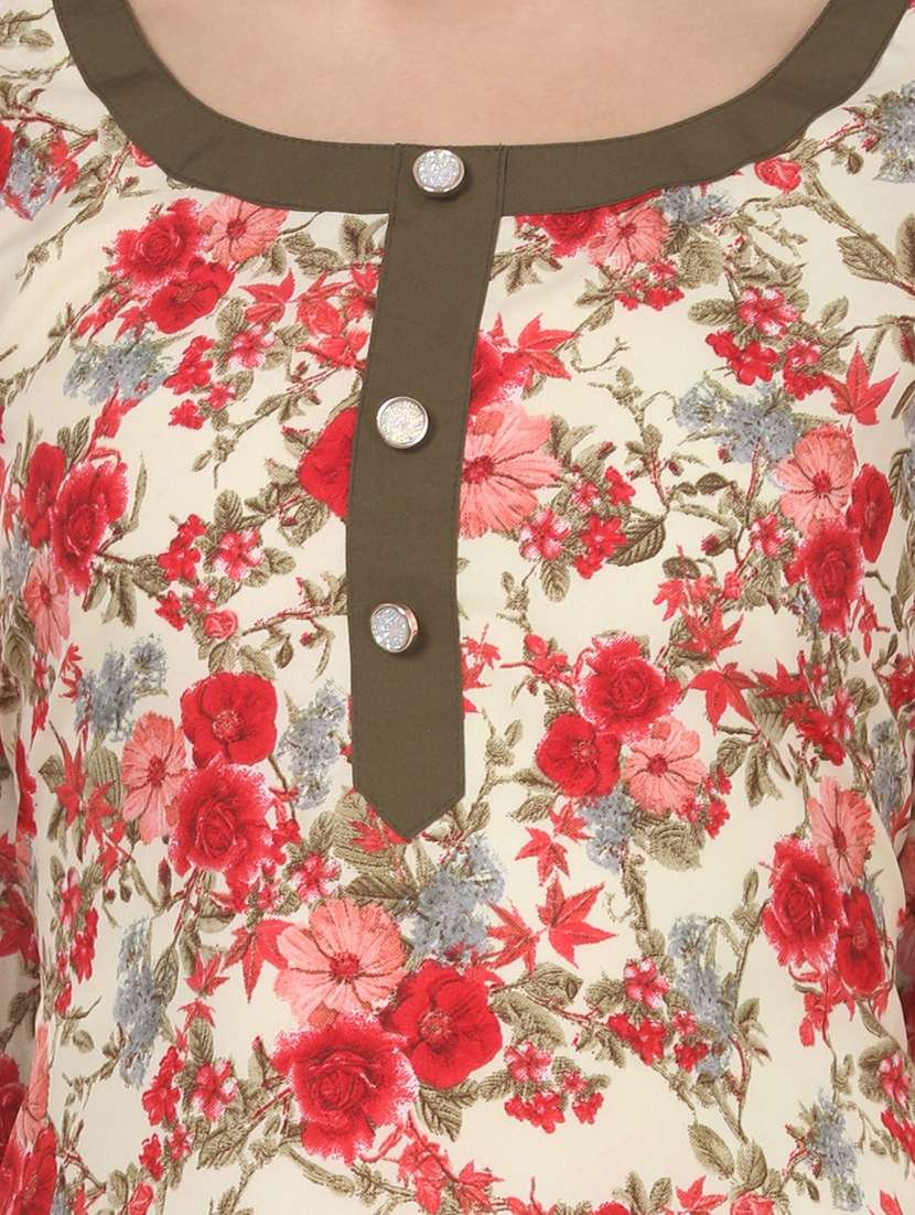floral printed kurta palazzo set - 16695731 - Standard Image - 3