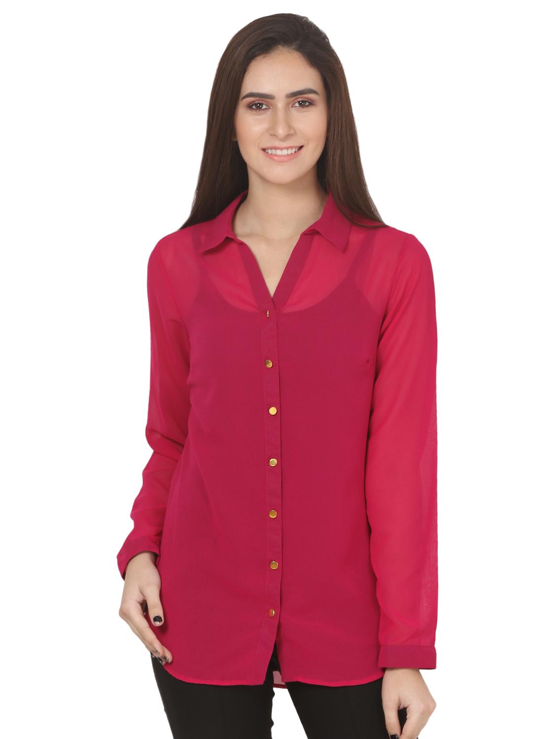 long sleeved curved hem shirt - 16695757 - Zoom Image - 0