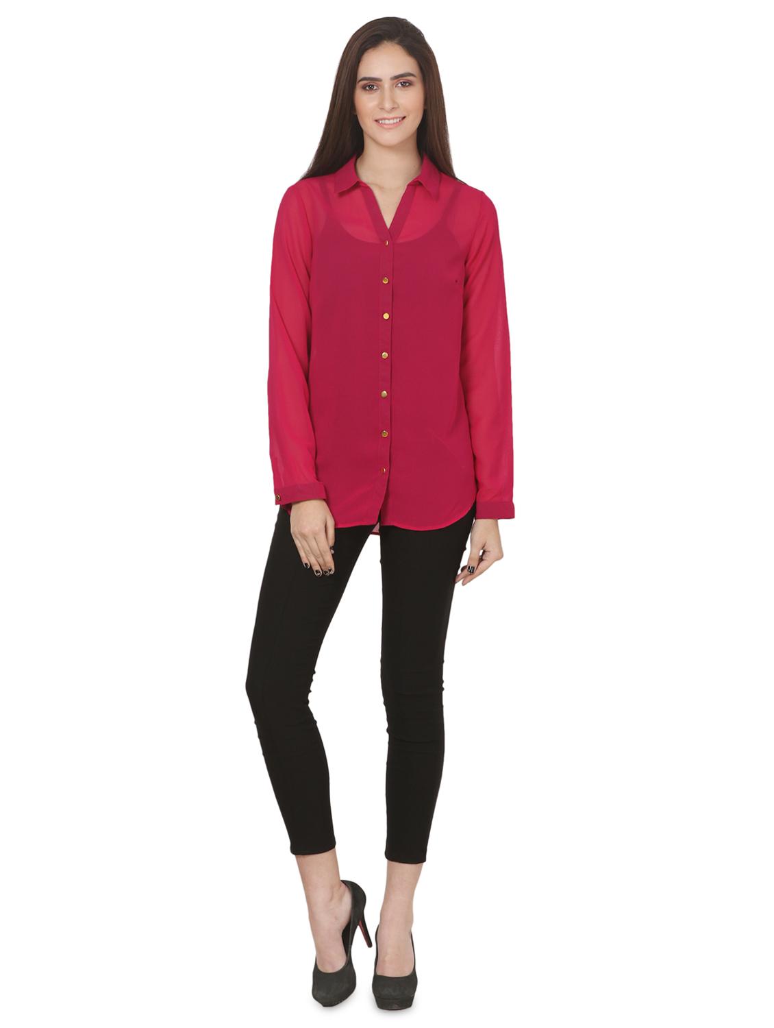 long sleeved curved hem shirt - 16695757 - Standard Image - 3