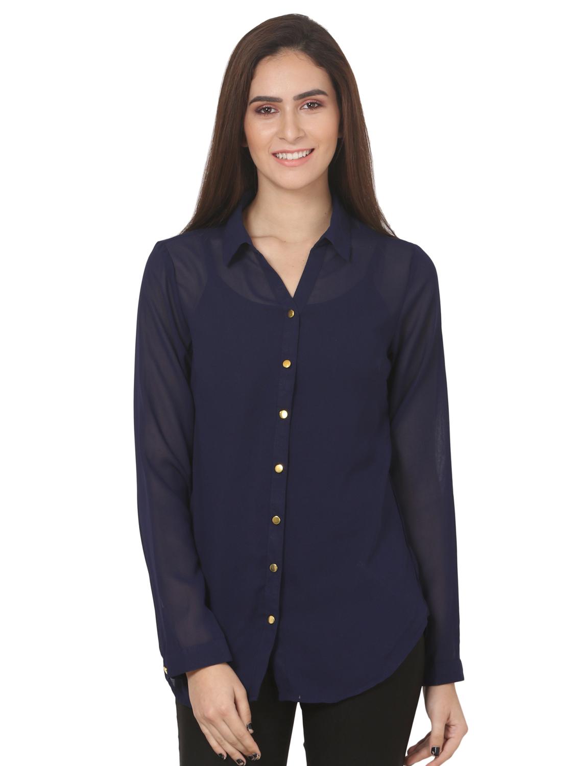 long sleeved curved hem shirt - 16695759 - Zoom Image - 0