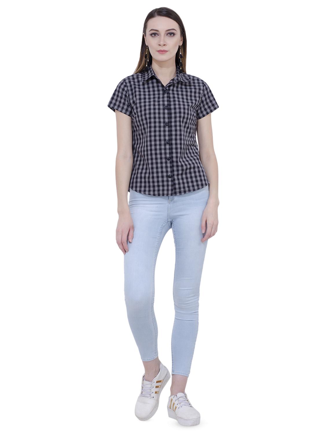 curved hem gingham shirt - 16695769 - Standard Image - 3