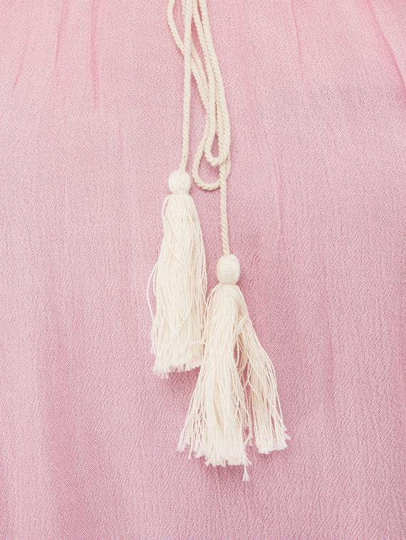 off shoulder contrast tassel tie up top - 16695795 - Standard Image - 3