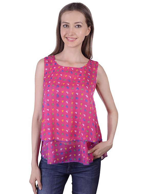 round neck quirky  layered top - 16695811 -  Zoom Image - 0