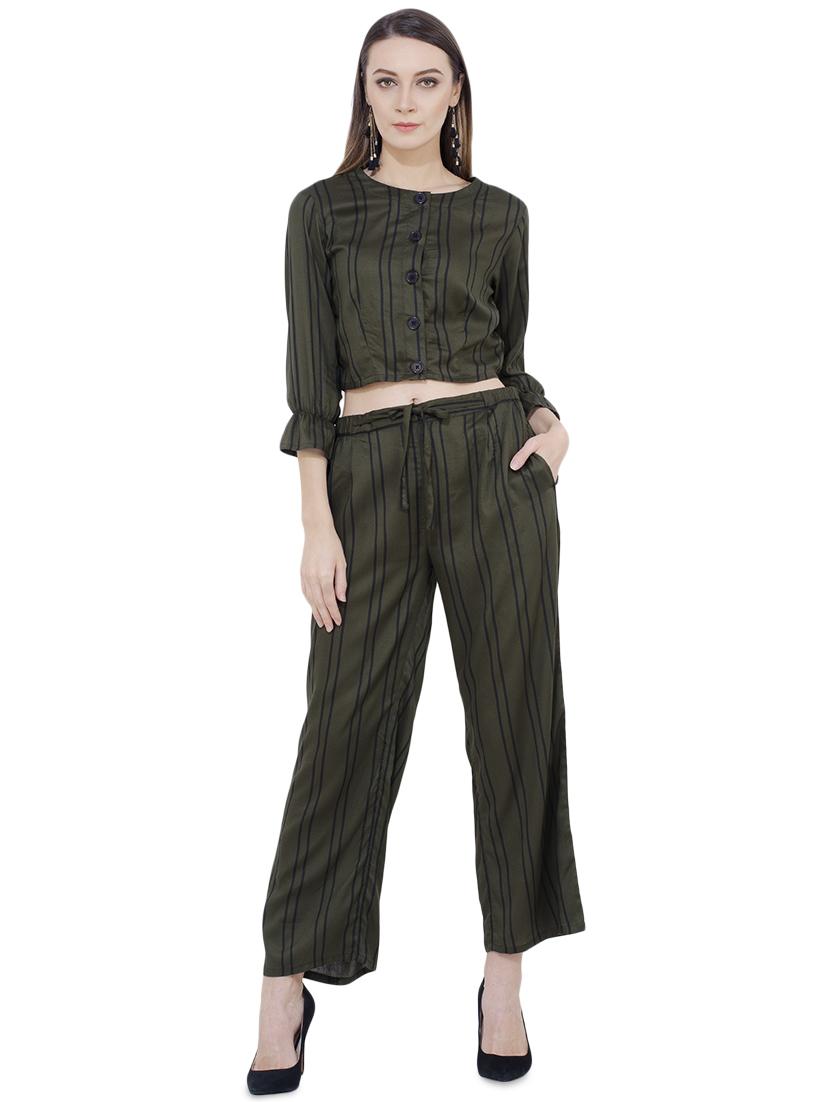 tie knot striped top and pant set - 16695815 - Zoom Image - 0