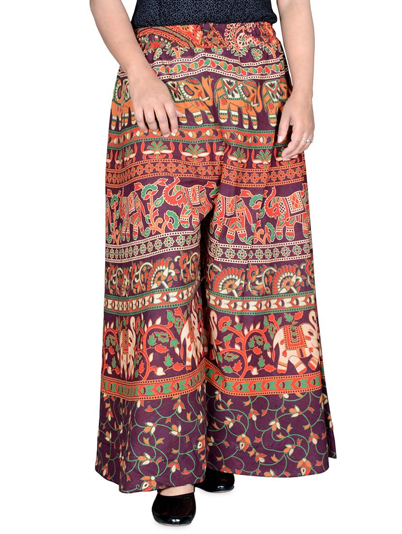 printed flared palazzo - 16697284 -  Zoom Image - 0