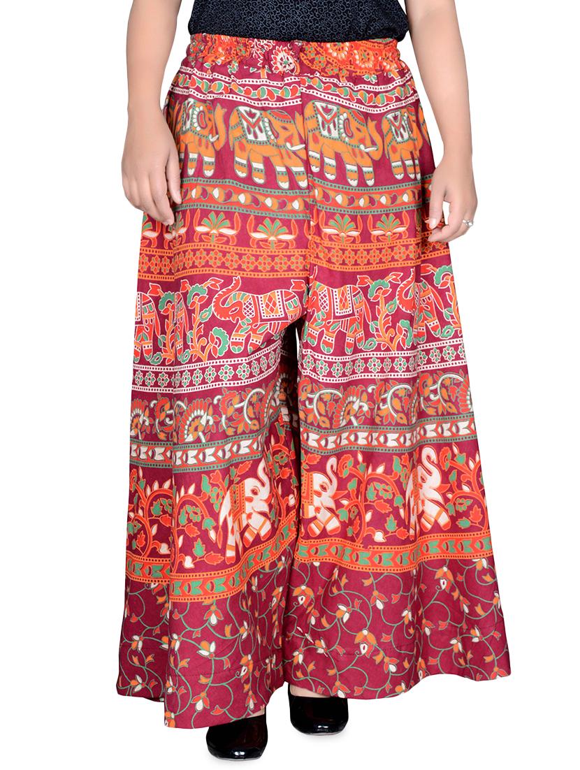 printed flared palazzo - 16697286 -  Zoom Image - 0