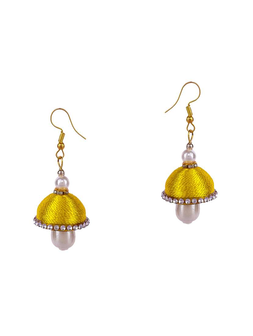 yellow tone jhumka earring - 16697533 - Zoom Image - 0
