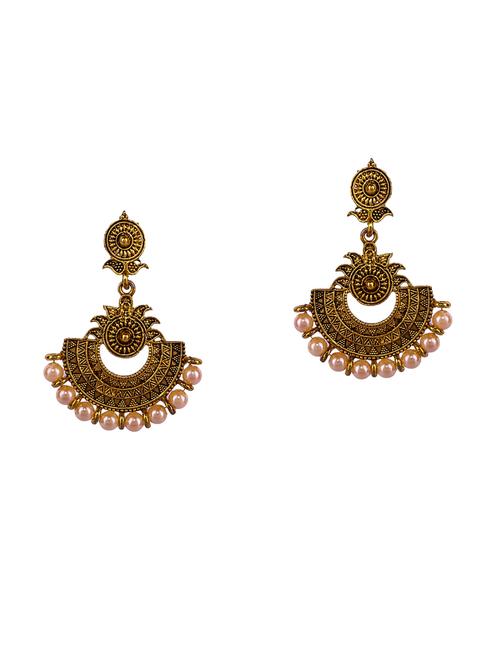 pink gold plated drop earring - 16697544 -  Standard Image - 0