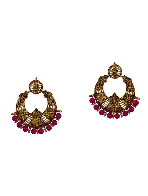 pink gold plated drop earring - 16697545 -  Standard Image - 0