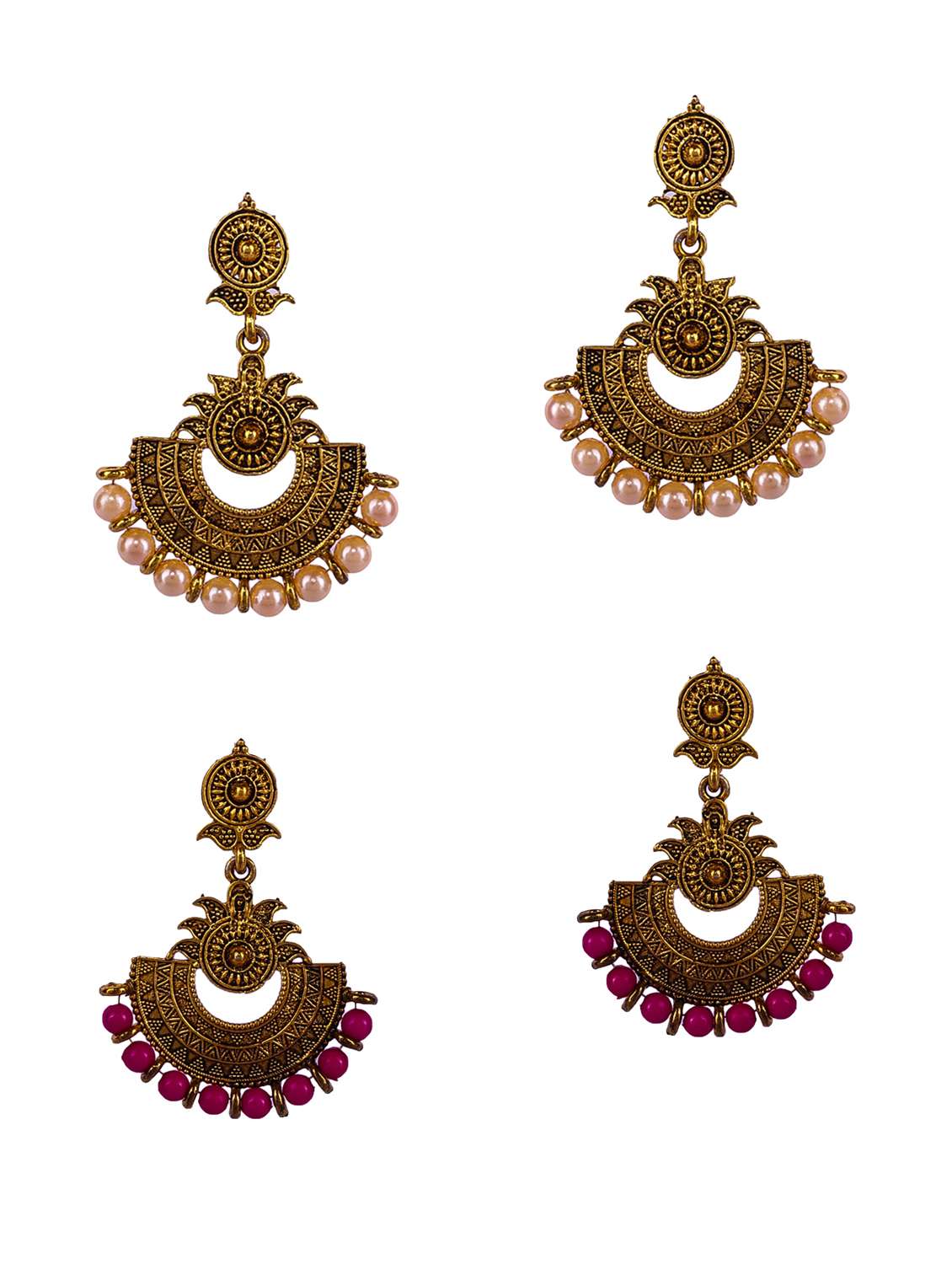 multi colored gold plated studs earring - 16697567 - Zoom Image - 0