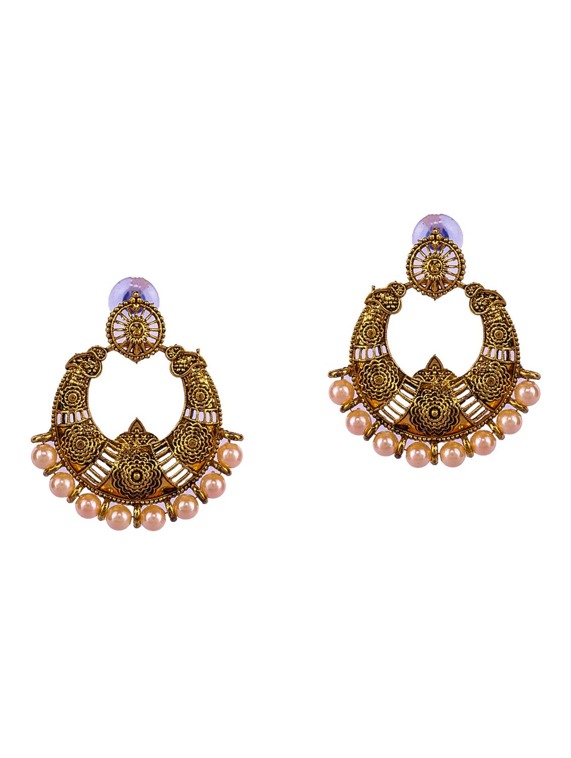 multi colored gold plated studs earring - 16697571 - Standard Image - 3