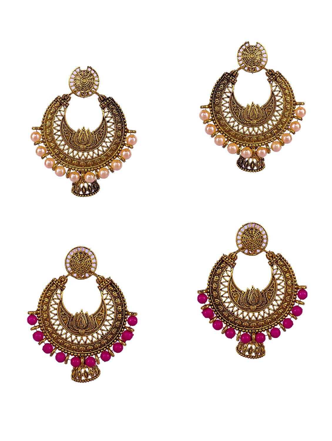 multi colored gold plated drop earring - 16697576 - Zoom Image - 0