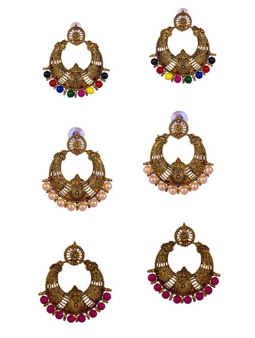 multi colored gold plated combo's. earring - 16697583 - Standard Image - 0