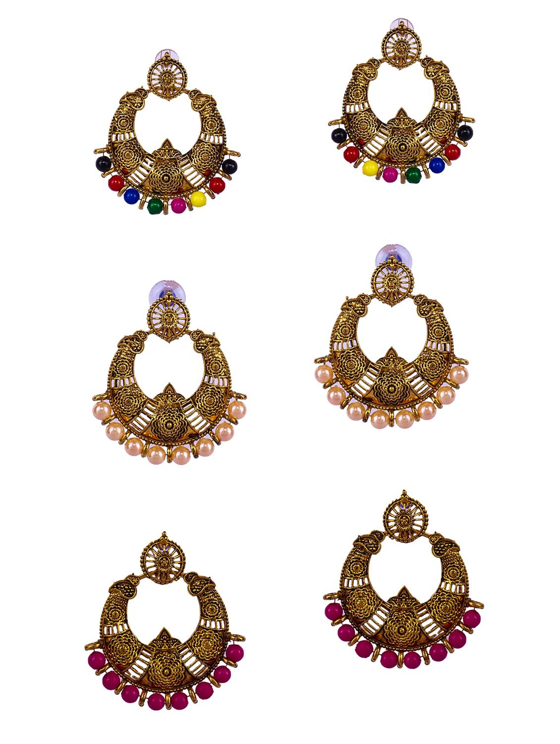 multi colored gold plated combo's. earring - 16697583 - Zoom Image - 0