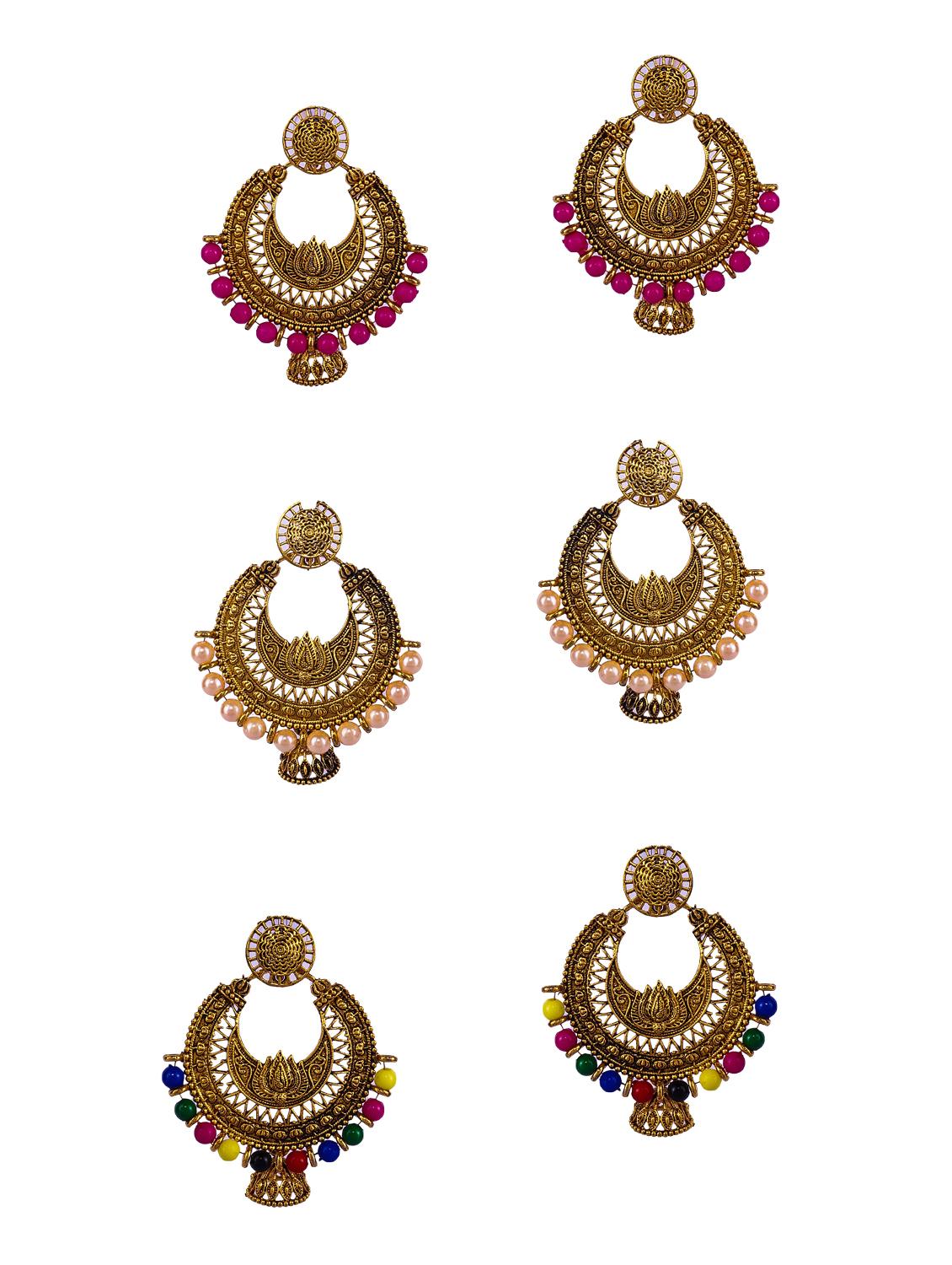 multi colored gold plated combo's. earring - 16697585 - Zoom Image - 0