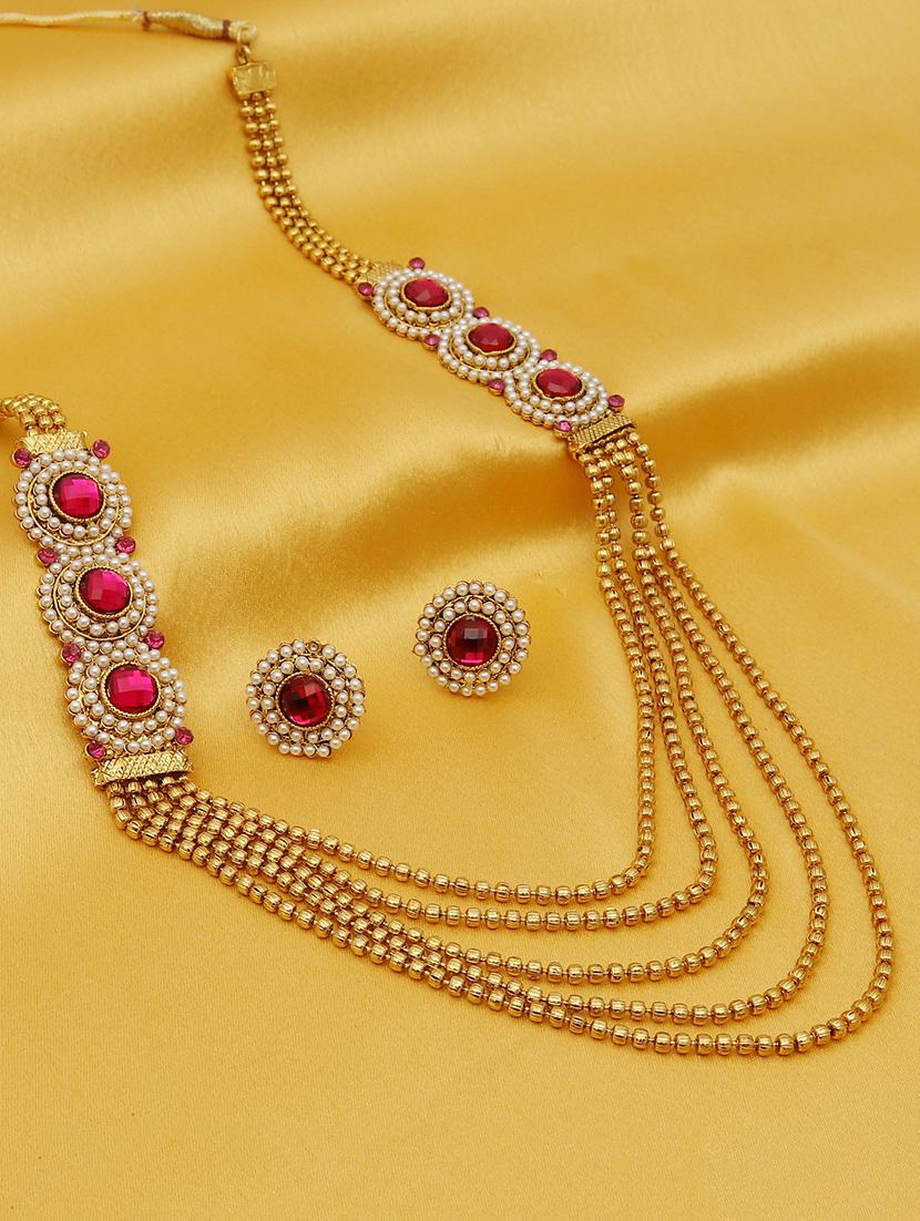 purple gold plated necklaces and earring - 16697834 -  Zoom Image - 0