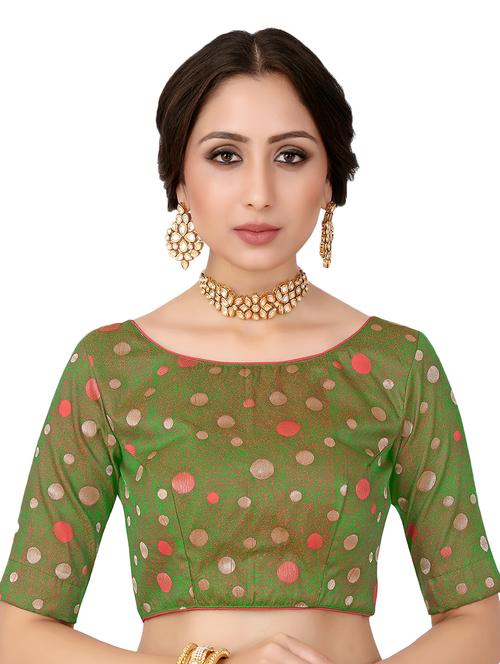 polka dots brocade blouse - 16698356 - Standard Image - 0