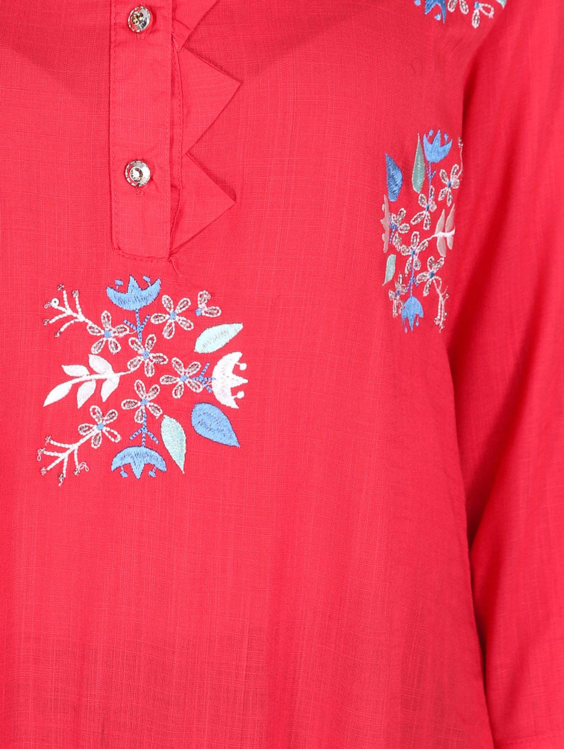 embroidered straight kurta - 16698655 - Standard Image - 3