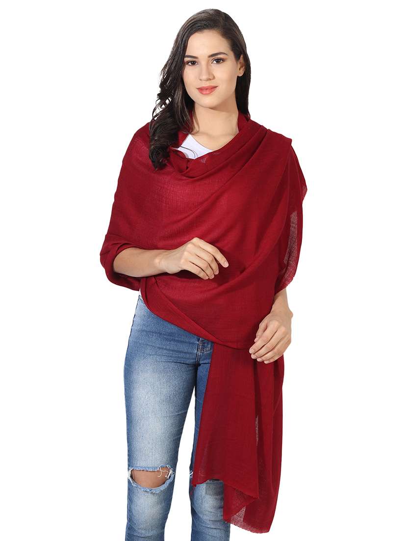 women's solid print stole - 16698849 - Zoom Image - 0