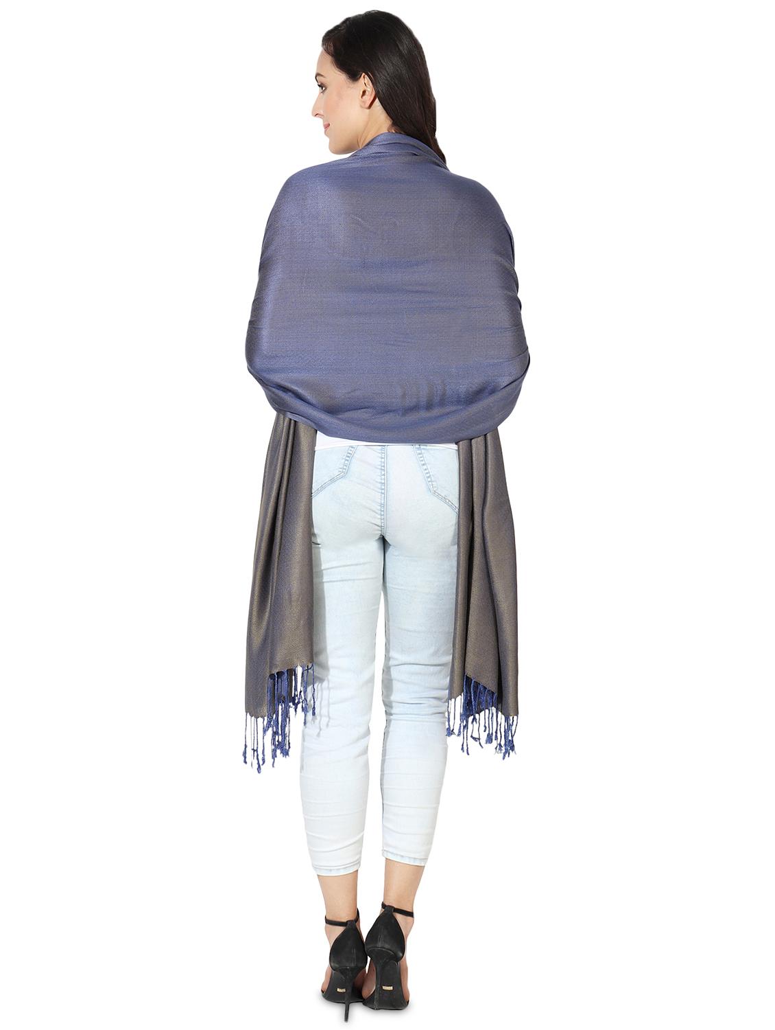 blue viscose stole - 16698907 - Standard Image - 3