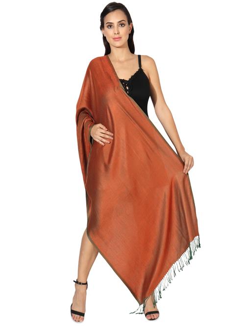 orange viscose stole - 16698926 - Standard Image - 0