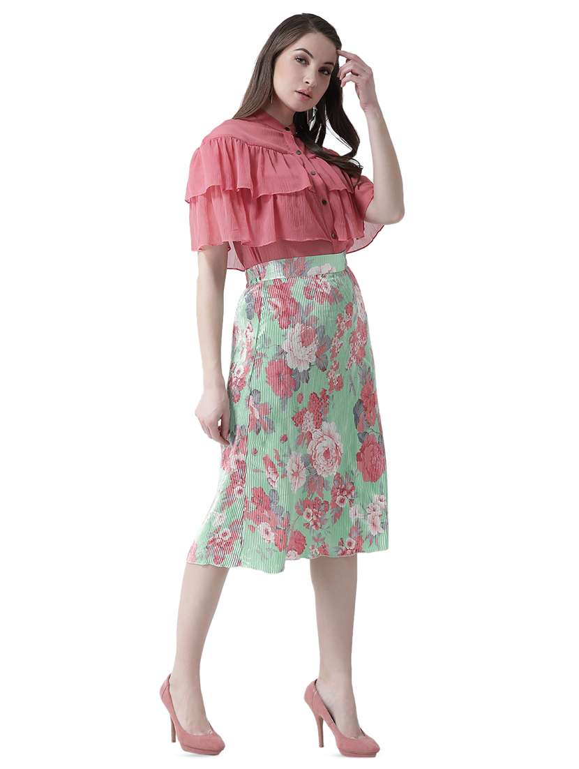 high rise floral pleated skirt - 16699847 -  Standard Image - 3