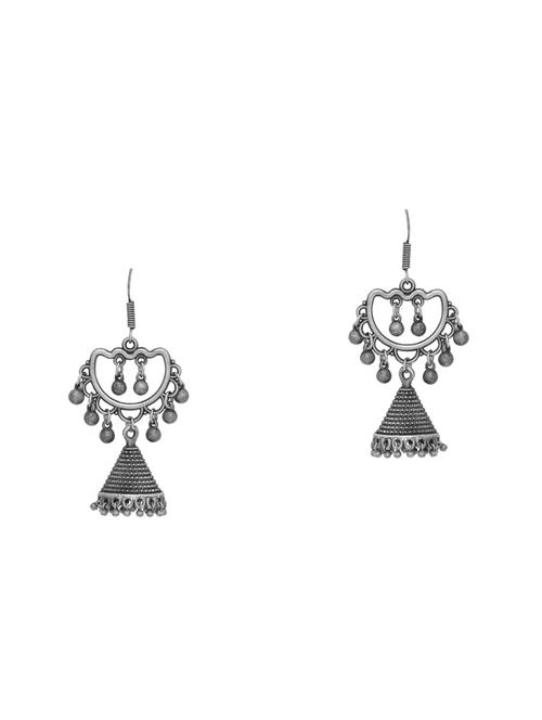silver brass jhumka earring - 16700041 - Standard Image - 0