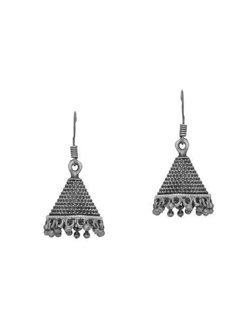 silver brass jhumka earring - 16700043 -  Standard Image - 0