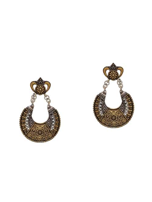 metallic brass drop earring - 16700050 - Standard Image - 0