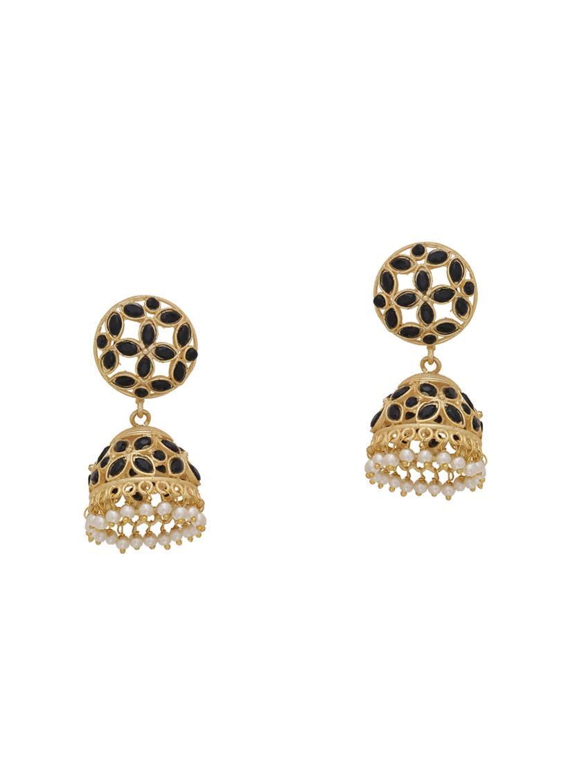 gold black tone brass drop earring - 16700053 - Zoom Image - 0