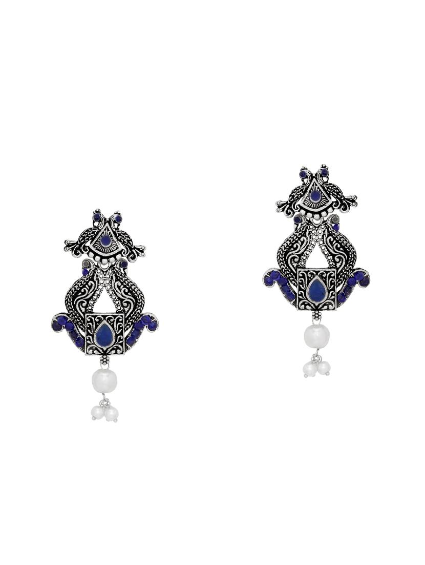 silver brass drop earring - 16700058 -  Zoom Image - 0