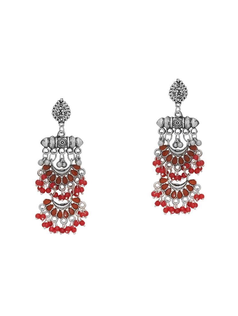 red brass drop earring - 16700061 - Zoom Image - 0