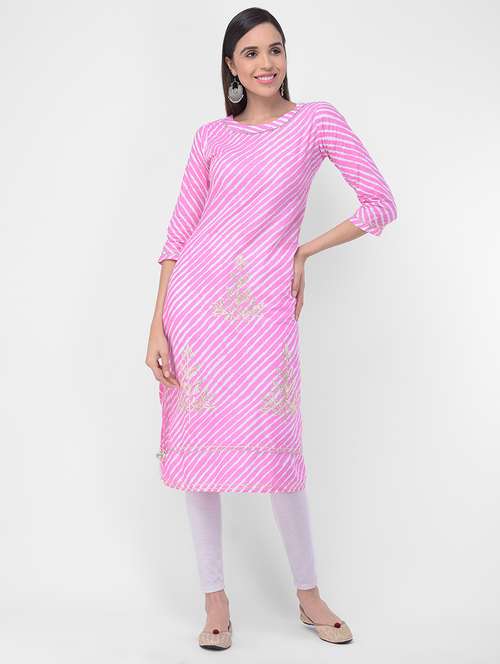 leheriya straight kurta - 16700091 -  Standard Image - 0