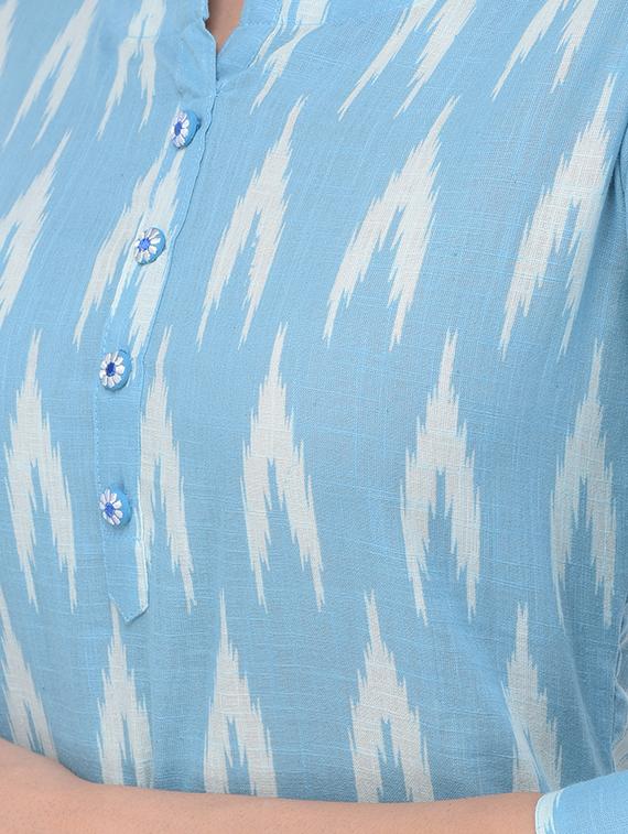ikat straight kurta - 16700097 - Standard Image - 3