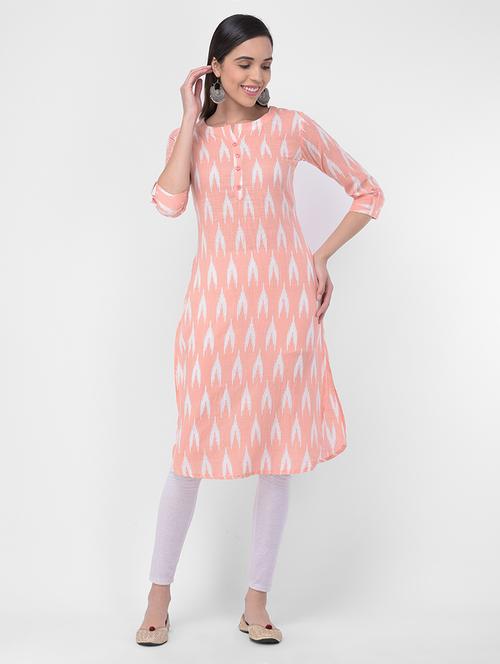 ikat straight kurta - 16700098 - Standard Image - 0