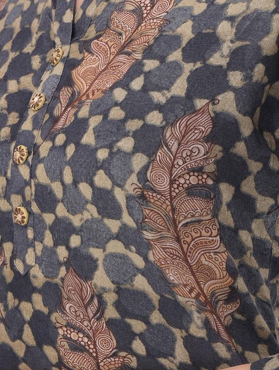 printed straight kurta - 16700109 - Standard Image - 3
