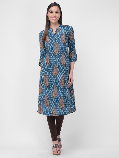 printed straight kurta - 16700110 - Standard Image - 0