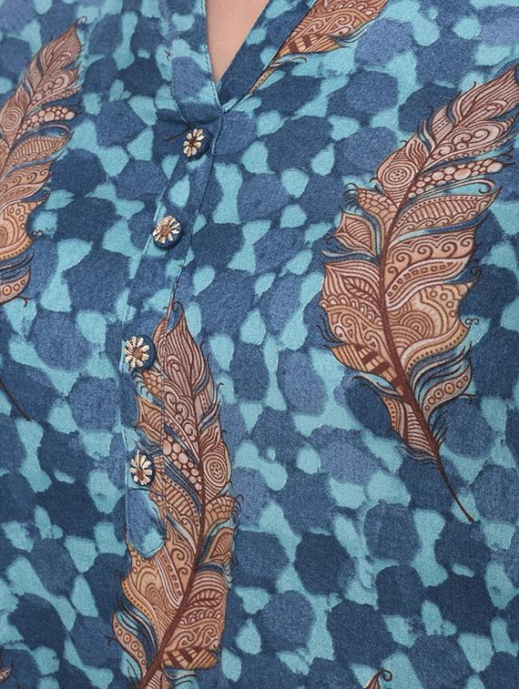 printed straight kurta - 16700110 - Standard Image - 3