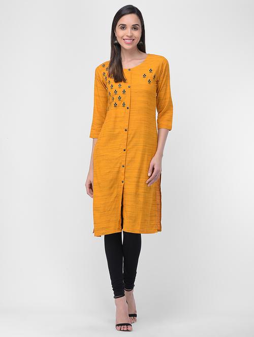embroidered straight kurta - 16700124 - Standard Image - 0