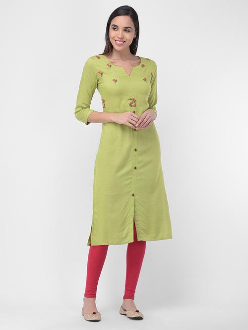embroidered straight kurta - 16700132 - Standard Image - 0