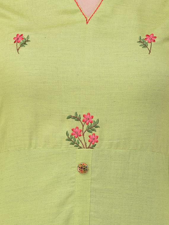 embroidered straight kurta - 16700132 - Standard Image - 3